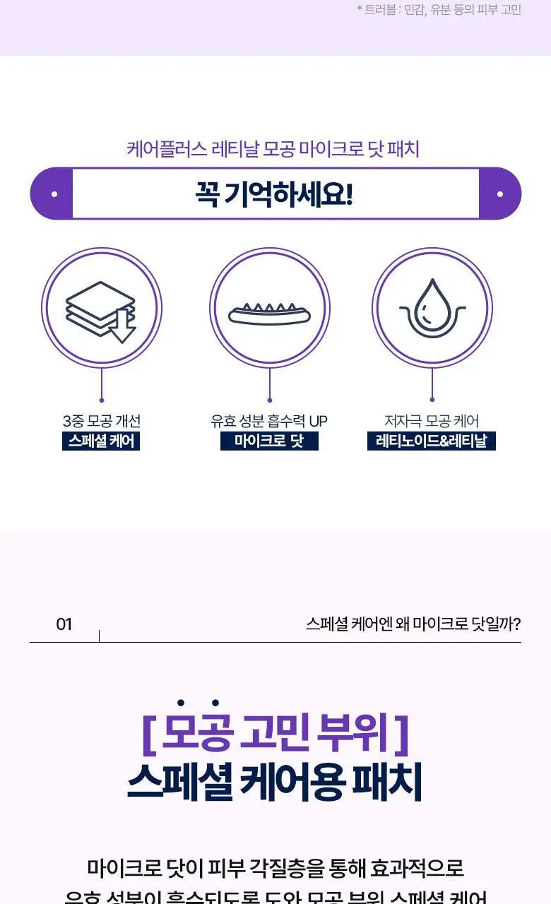 [모공개선]케어플러스 레티날 모공 마이크로닷 패치 4매 상세페이지 6